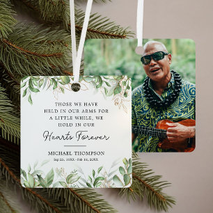 Adorno Metálico Foto de memoria botánica Keepsake