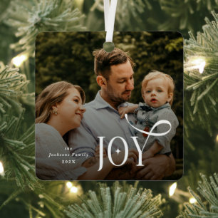 Adorno Metálico Foto de Navidad de la familia Joy 