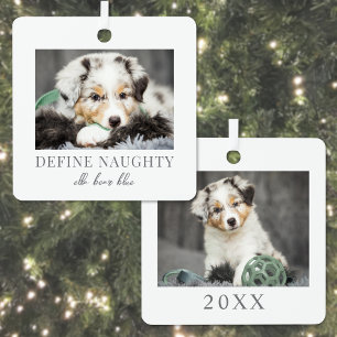 Adorno Metálico Foto de Navidad de Perro Mascota