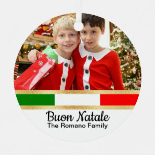 Adorno Metálico Foto de Navidad italiana Buon Natale