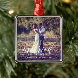 Adorno Metálico Foto de Navidades casados y recién casados