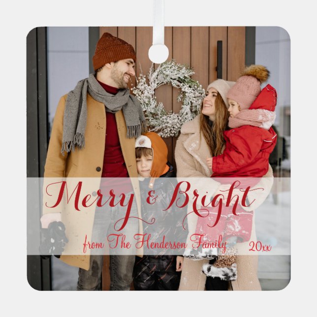 Adorno Metálico Foto de Navidades Minimalistas familiares (Anverso)