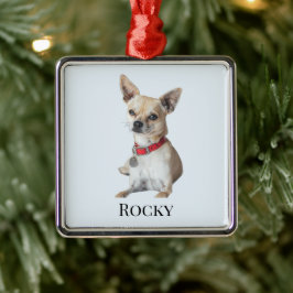 Adorno Metálico Foto de perro personalizada | Nombre de mascota pe