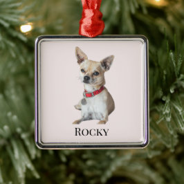 Adorno Metálico Foto de perro personalizada | Nombre de mascota pe