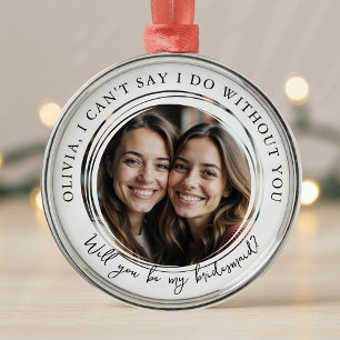 Adorno Metálico Foto de propuesta personalizada de dama de honor