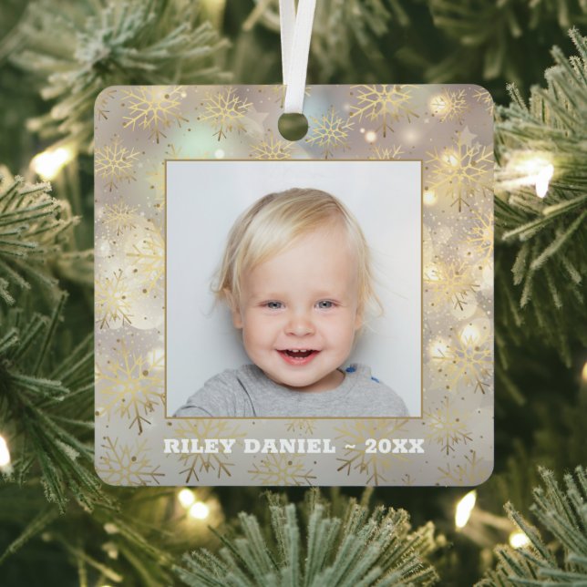 Adorno Metálico Foto de Snowflake (in situ)