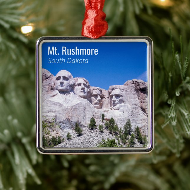 Adorno Metálico Foto De Vacaciones Personalizada Mt. Rushmore (Árbol)