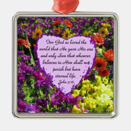 ADORNO METÁLICO FOTO DE WILDFLOWER JOHN 3:16