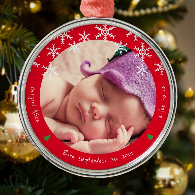 Adorno Metálico Foto del bebé recién nacido Primera Navidad Keepsa (Subido por el creador)
