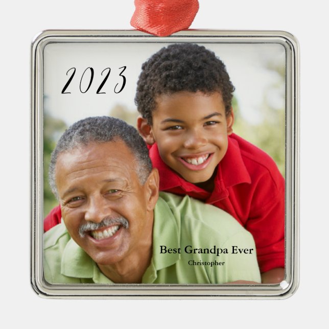 Adorno Metálico Foto del Día del Abuelo Nunca (Frente)