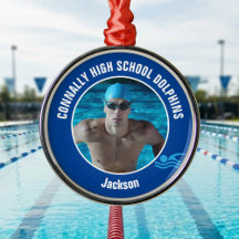 Foto del equipo de natación azul regalo de Navidad