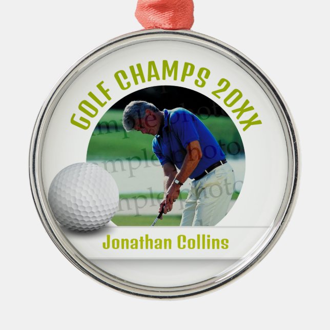 Adorno Metálico Foto del jugador de golf | Campos de golf 20XX (Frente)