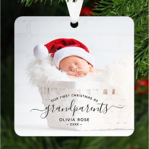 Adorno Metálico Foto del primer Navidad de los abuelos con guión n