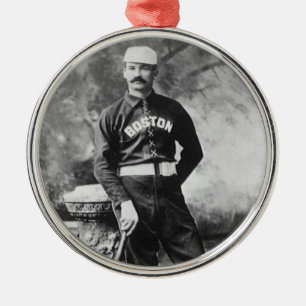 Adorno Metálico Foto deportiva vintage, jugador de béisbol de Bost