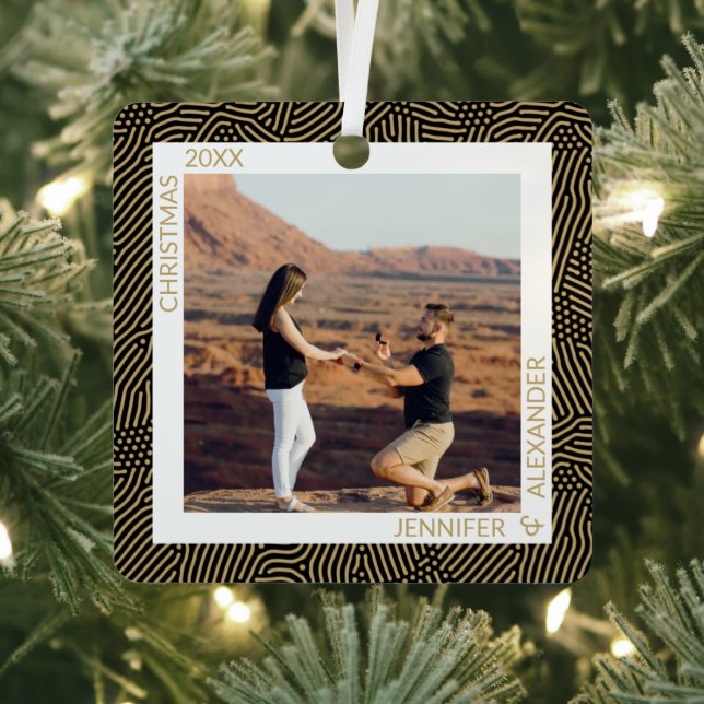 Adorno Metálico Foto dorada y negra (in situ)