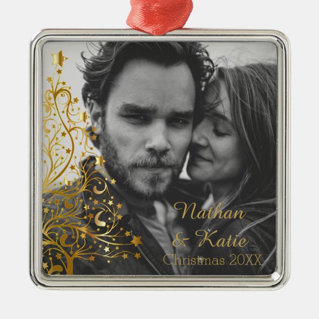 Adorno Metálico Foto elegante del personalizado del árbol de (Frente)