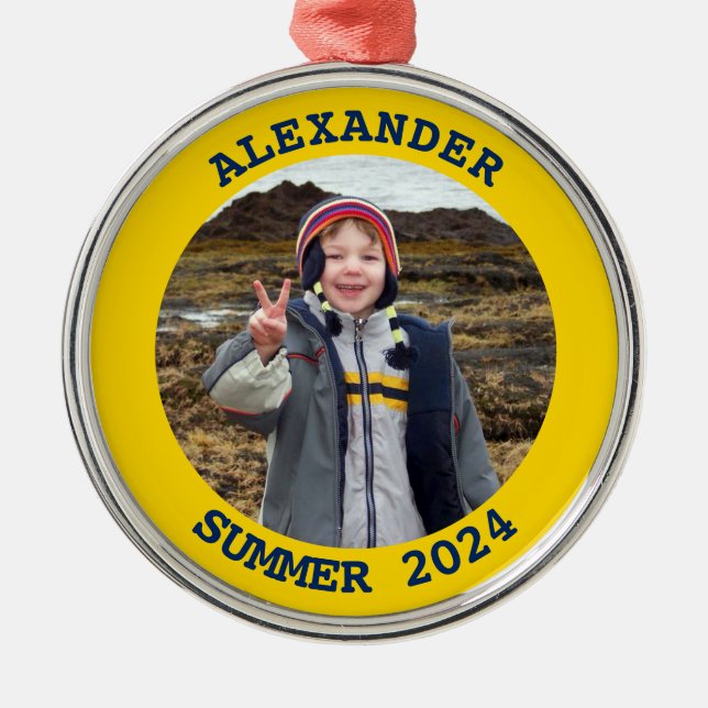 Adorno Metálico Foto familiar de redondeo personalizada de la Mari (Frente)