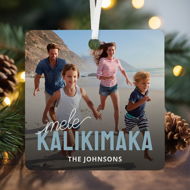 Adorno Metálico Foto familiar Mele Kalikimaka (Subido por el creador)
