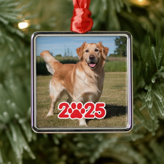 Adorno Metálico Foto Mascota de personalizado 2025 (Árbol)