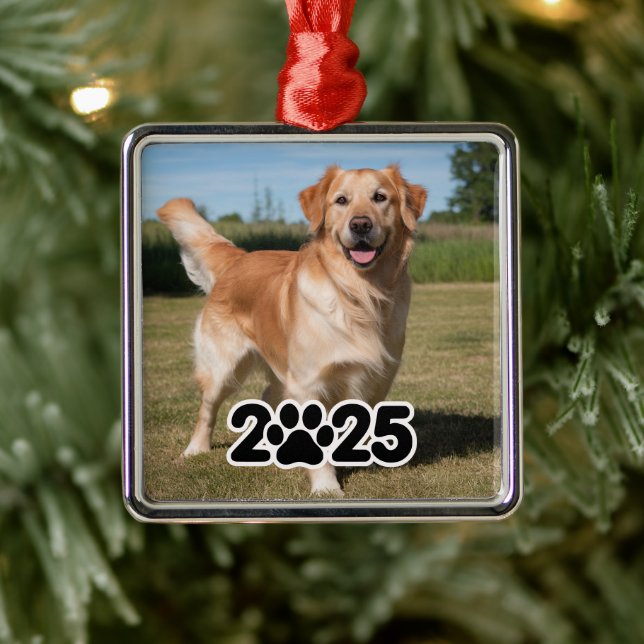 Adorno Metálico Foto Mascota de personalizado 2025 (Árbol)