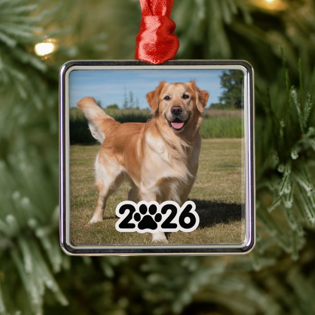 Adorno Metálico Foto Mascota de personalizado 2026 (Árbol)