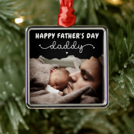 Adorno Metálico Foto Minimalista del Día del Padre personalizado