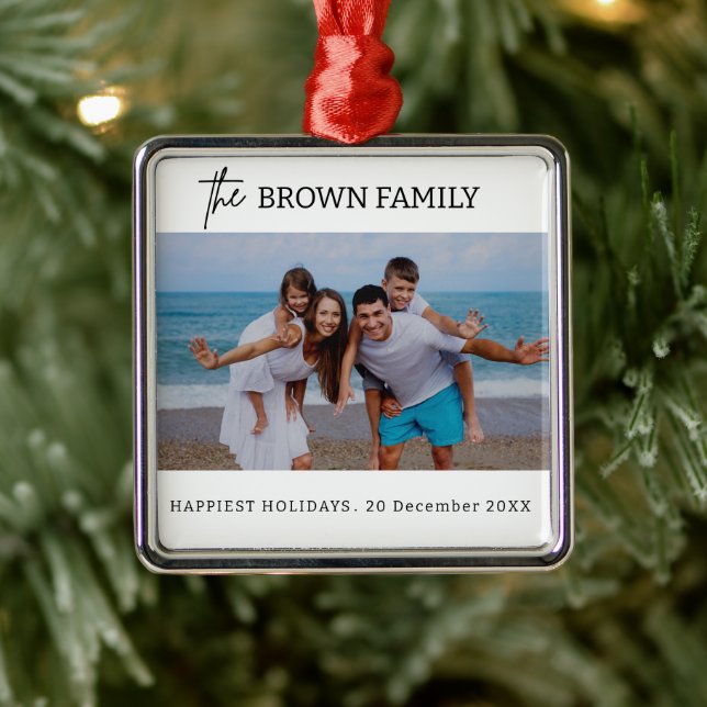 Adorno Metálico Foto moderna de la familia de Personalizados simpl (Árbol)