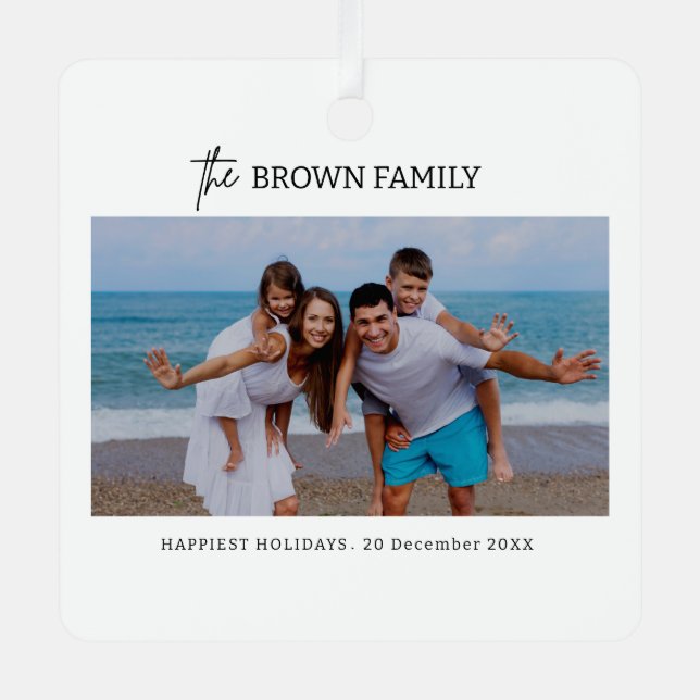 Adorno Metálico Foto moderna de la familia de Personalizados simpl (Anverso)