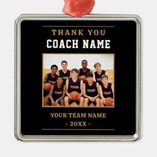 Adorno Metálico Foto moderna del equipo de baloncesto entrenador