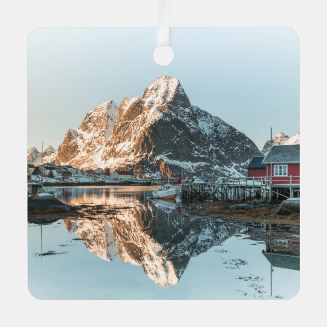 Adorno Metálico Foto paisajista de Lofoten Noruega (Anverso)