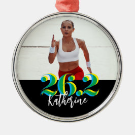 Adorno Metálico Foto personalizada 26.2 Maratón en ejecución