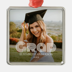 Adorno Metálico Foto personalizada con letra Graduado 2026