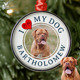 Adorno Metálico Foto personalizada de AMO A MI PERRO