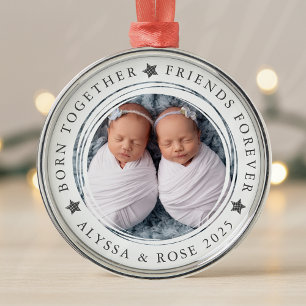 Adorno Metálico Foto personalizada de los primeros gemelos de Navi