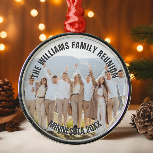 Adorno Metálico Foto personalizada de reunión familiar Navidad 202