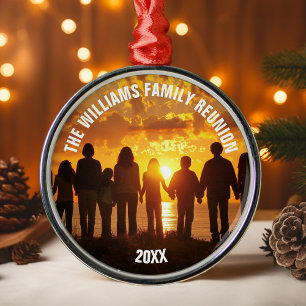 Adorno Metálico Foto personalizada de reunión familiar Navidad 202