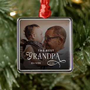 Adorno Metálico Foto Personalizada del Mejor Abuelo Moderno