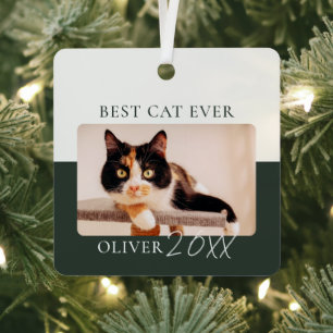 Adorno Metálico Foto personalizada del mejor gato moderno en bloqu