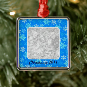 Adorno Metálico Foto personalizada del patrón de copos de nieve az