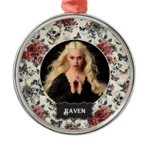 Foto personalizada gótica de rosa y calavera de Na
