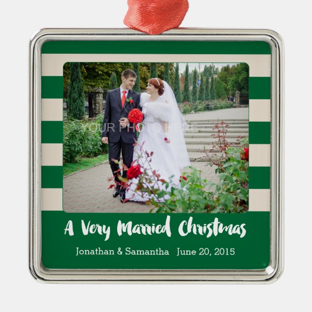 Adorno Metálico Foto personalizada Navidades muy casados (Frente)
