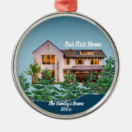 Adorno Metálico Foto personalizada Nuestros primeros Navidades en 