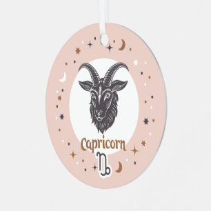 Adorno Metálico Foto personalizado Rótulo Zodiac Capricorn