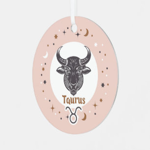 Adorno Metálico Foto personalizado Rótulo Zodiac Taurus