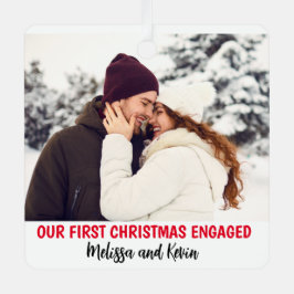 Adorno Metálico Foto Primer Personalizado Mínimo de Navidad Compro