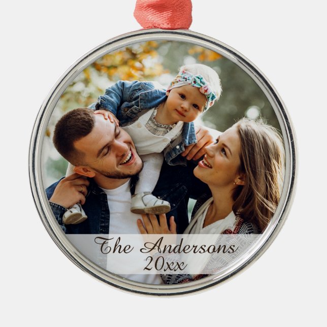 Adorno Metálico Foto Silver de la familia Personalizado moderna (Frente)