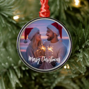 Adorno Metálico Foto y Texto Personalizados Navidad 2025 Personali