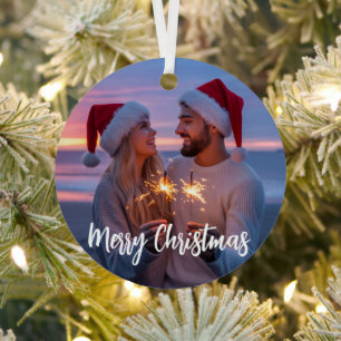 Adorno Metálico Foto y Texto Personalizados Navidad 2025 Personali