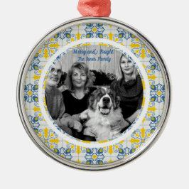 Adorno Metálico Fotografía de mosaicos portugueses para Navidades 