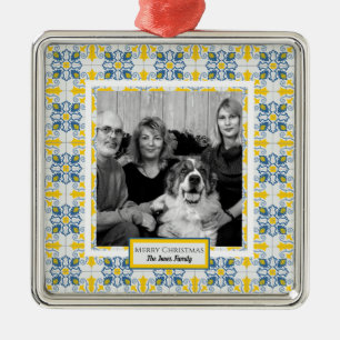 Adorno Metálico Fotografía de mosaicos portugueses para Navidades